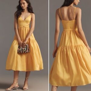 Hutch Atherton Sleeveless V-Neck Belted Midi- Size 0 Anthropologie - NEW